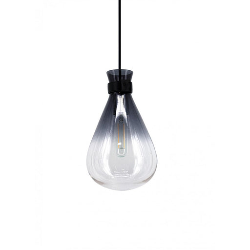 Avenue Lighting Del Mar 1 Light 12" Pendant, Smoke/Clear - HF8188-BLK