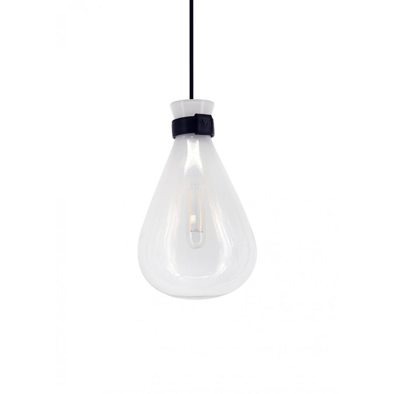 Avenue Lighting Del Mar 1 Light 12" Pendant, White/Clear - HF8188-WHT