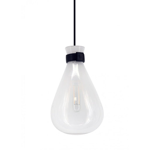 Avenue Lighting Del Mar 1 Light 16" Pendant, White/Clear - HF8189-WHT
