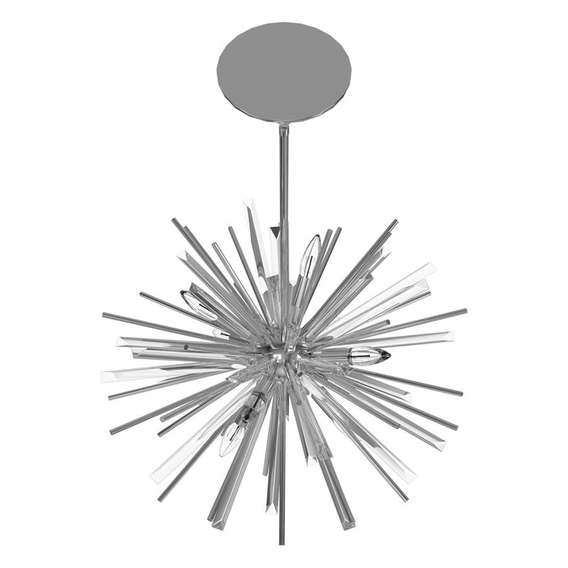 Avenue Lighting Palisades Ave. 6Lt 15" Chandelier, Chrome/Glass - HF8201-CH
