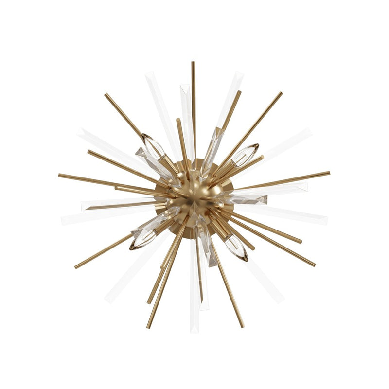 Avenue Lighting Palisades Ave. 4Lt 9" Flush/Sconce, Brass/Champagne - HF8205-AB