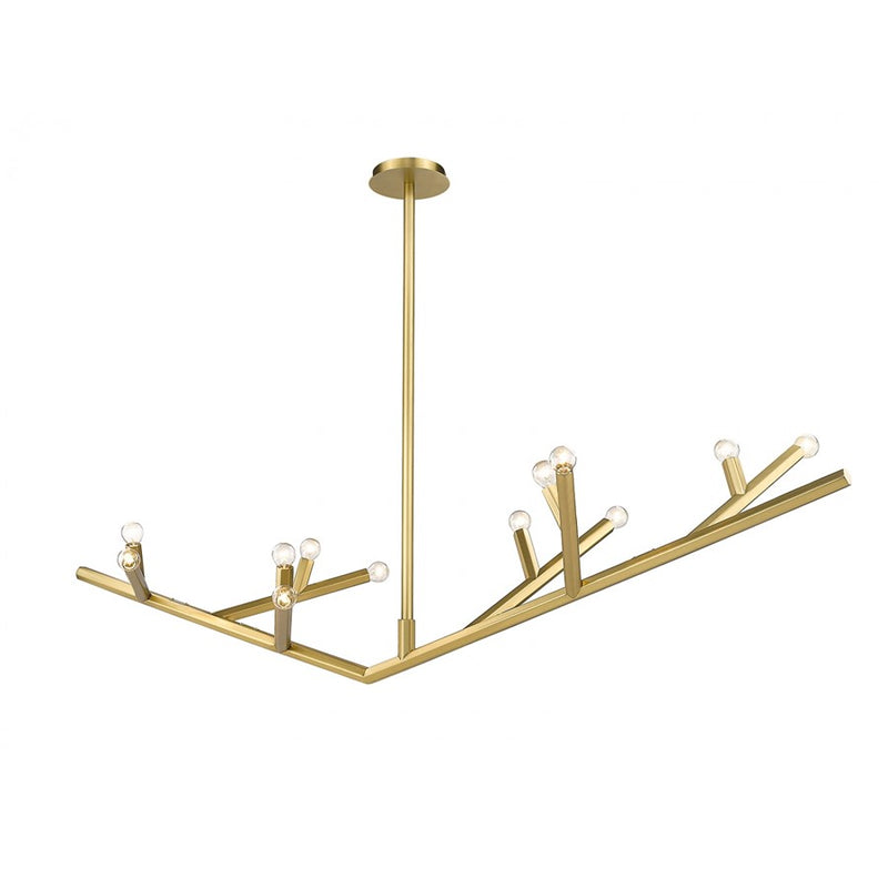 Avenue Lighting The Oaks 12 Light 15" Chandelier, Brushed Brass - HF8812-BB