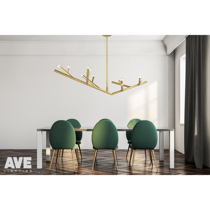 Avenue Lighting The Oaks 12 Light 15" Chandelier, Brushed Brass