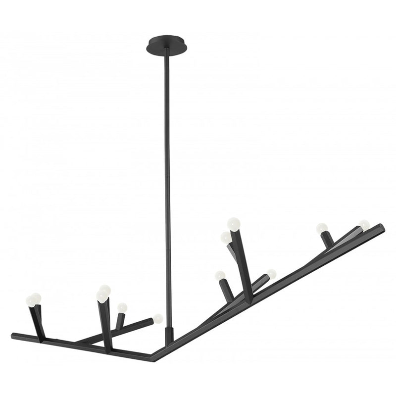 Avenue Lighting The Oaks 12 Light 15" Chandelier, Black - HF8812-BLK