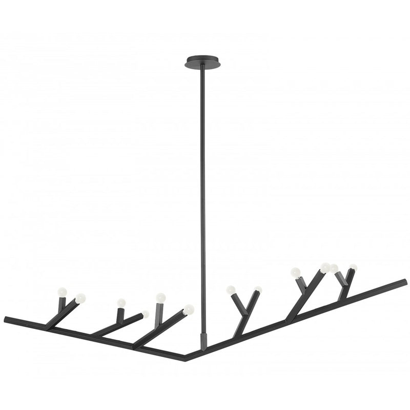 Avenue Lighting The Oaks 12 Light 15" Chandelier, Black - HF8812-BLK