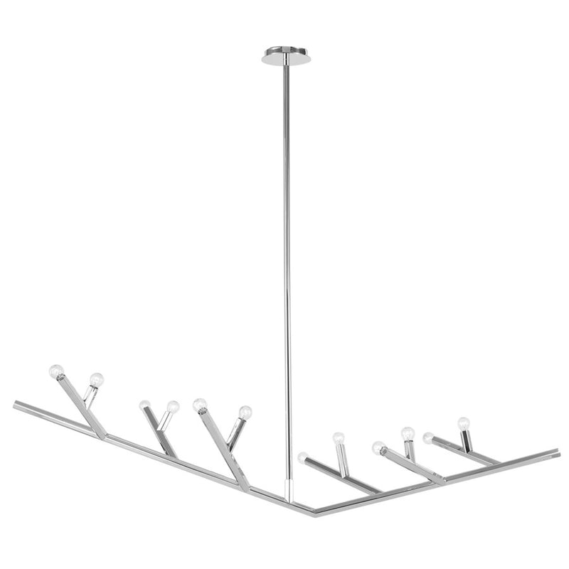Avenue Lighting The Oaks 12 Light 15" Chandelier, Polished Nickel - HF8812-PN