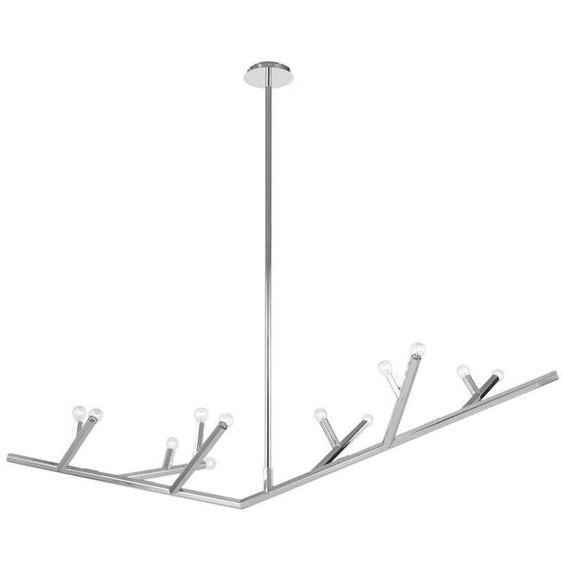 Avenue Lighting The Oaks 12 Light 15" Chandelier, Polished Nickel - HF8812-PN
