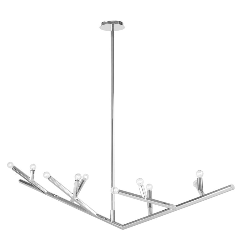 Avenue Lighting The Oaks 12 Light 15" Chandelier, Polished Nickel - HF8812-PN