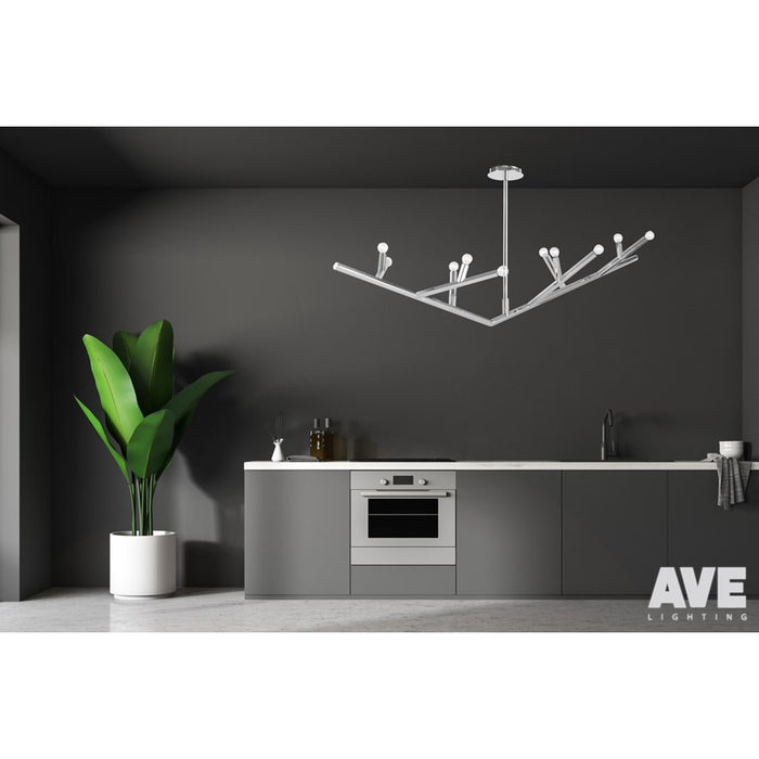 Avenue Lighting The Oaks 12 Light 15" Chandelier, Polished Nickel