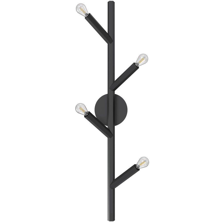 Avenue Lighting The Oaks 4 Light 36" Wall Sconce, Black - HF8884-BLK