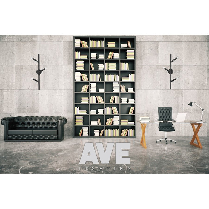 Avenue Lighting The Oaks 6 Light 36" Wall Sconce, Black