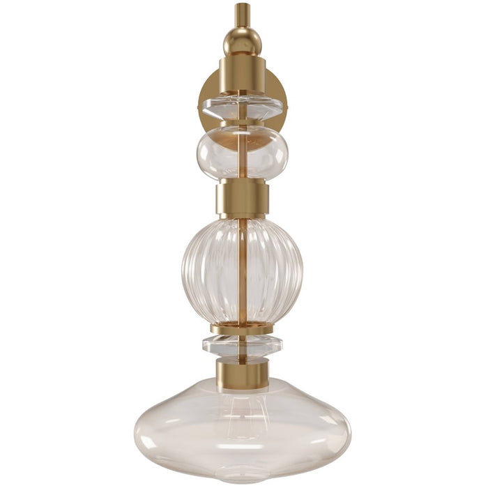 Avenue Lighting Avra LED 20" Wall Sconce, Brass/Bottom Stacked Glass