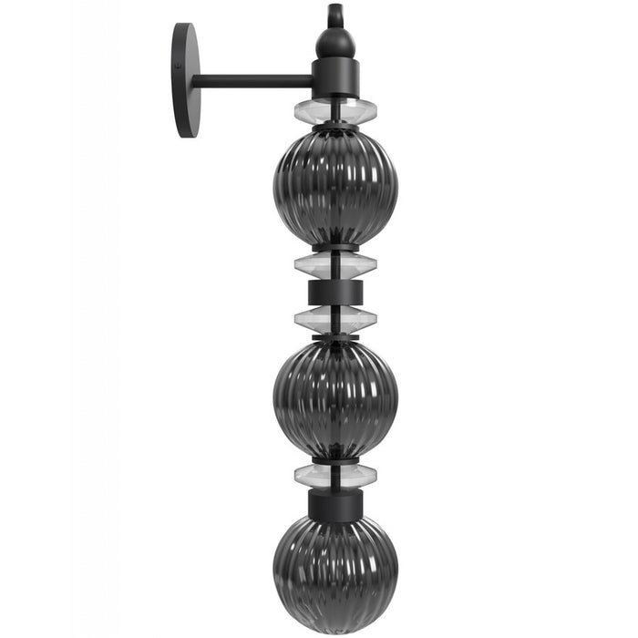 Avenue Lighting Avra 3 Light 27" Wall Sconce, Black/Black