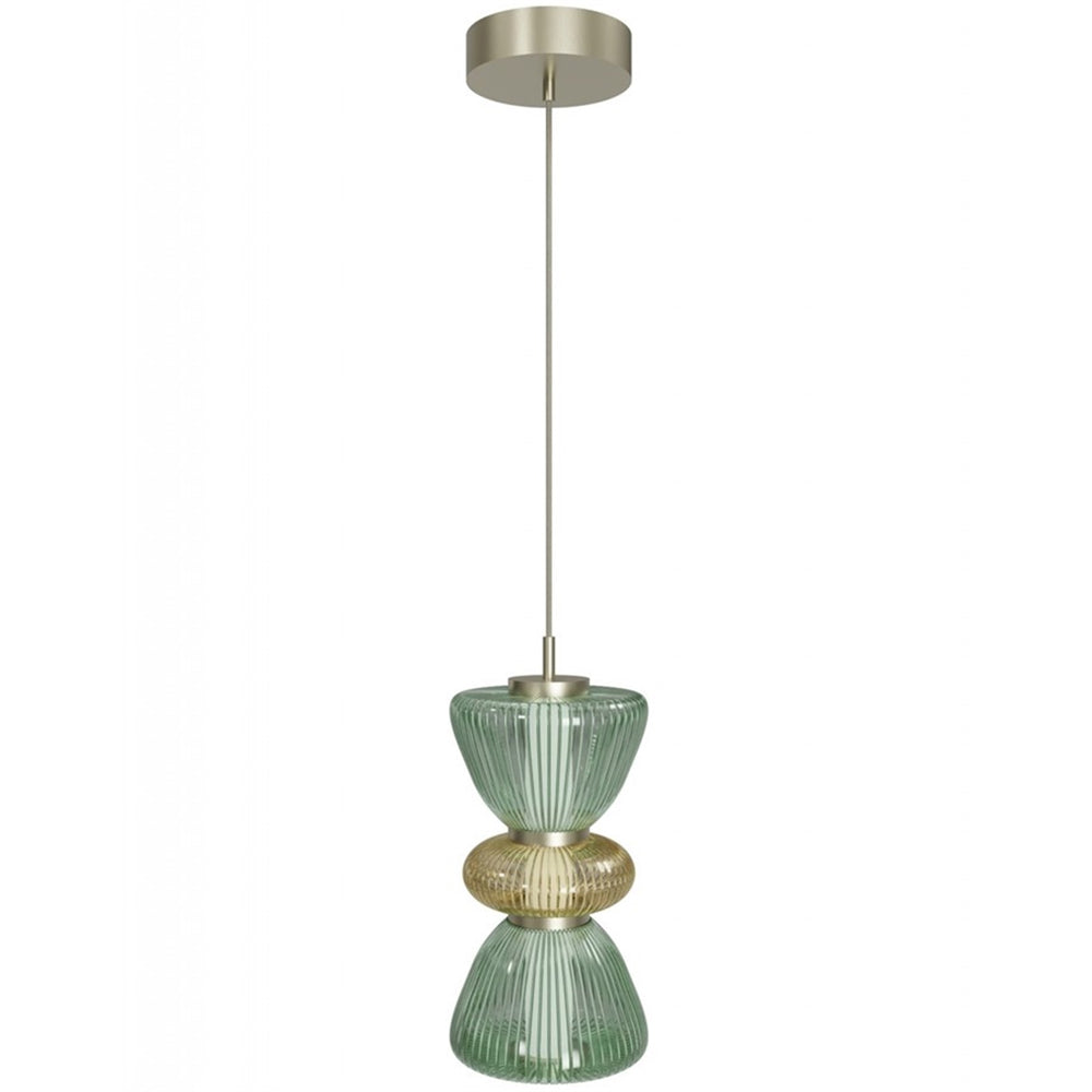Avenue Lighting Rosewood 2 Light 19" Pendant, Aged Brass/Green
