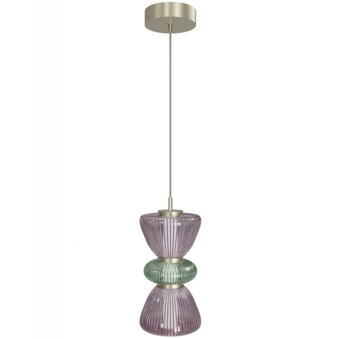 Avenue Lighting Rosewood 2 Light 19" Pendant, Aged Brass/Purple - HF8970-PGP