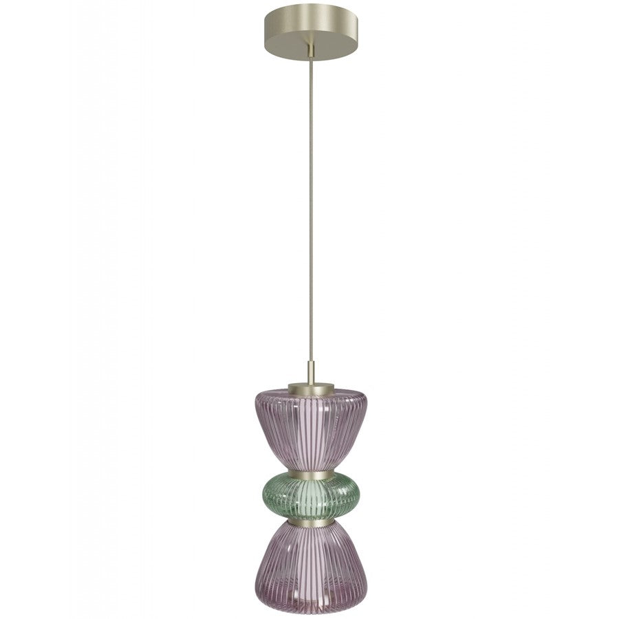 Avenue Lighting Rosewood 2 Light 19" Pendant, Aged Brass/Purple - HF8970-PGP