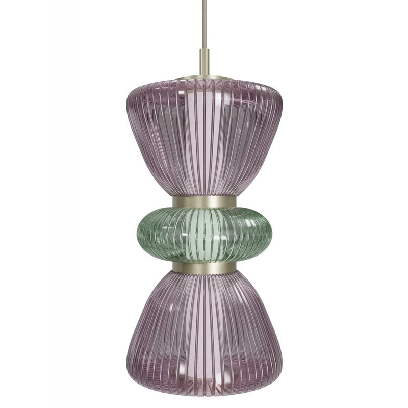Avenue Lighting Rosewood 2 Light 19" Pendant, Aged Brass/Purple - HF8970-PGP