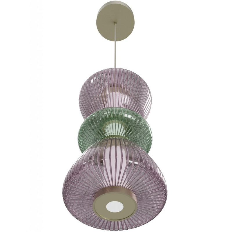 Avenue Lighting Rosewood 2 Light 19" Pendant, Aged Brass/Purple - HF8970-PGP