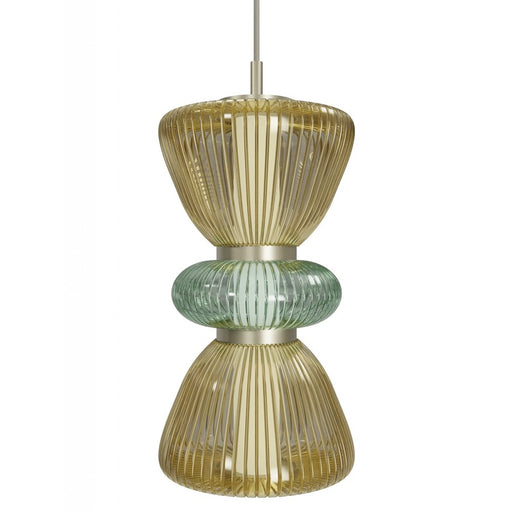 Avenue Lighting Rosewood 2 Light 19" Pendant, Aged Brass/Yellow