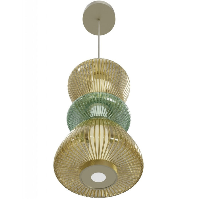 Avenue Lighting Rosewood 2 Light 19" Pendant, Aged Brass/Yellow
