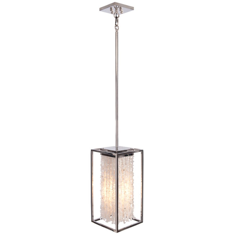 Avenue Lighting Soho 8"W Pendant, Silver/Crystal Beads