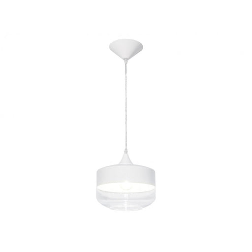 Avenue Lighting Robertson Blvd. 1 Light 10" Pendant, White /Clear - HF9113-WHT