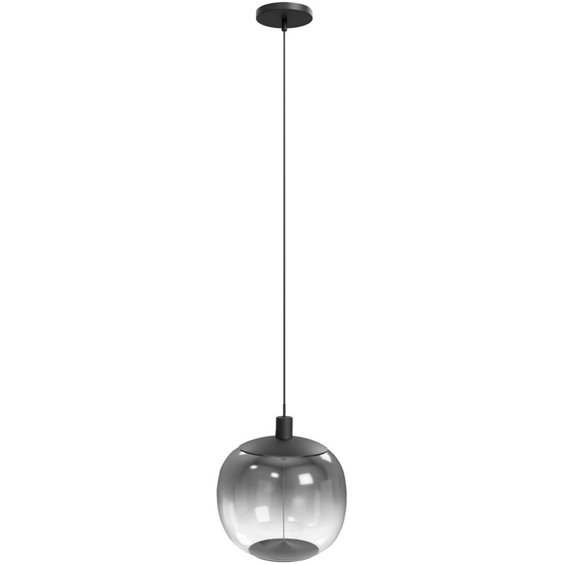 Avenue Monaco 14"H LED Pendant, Black/Smoked Acrylic Globe - AEHF9169-BK