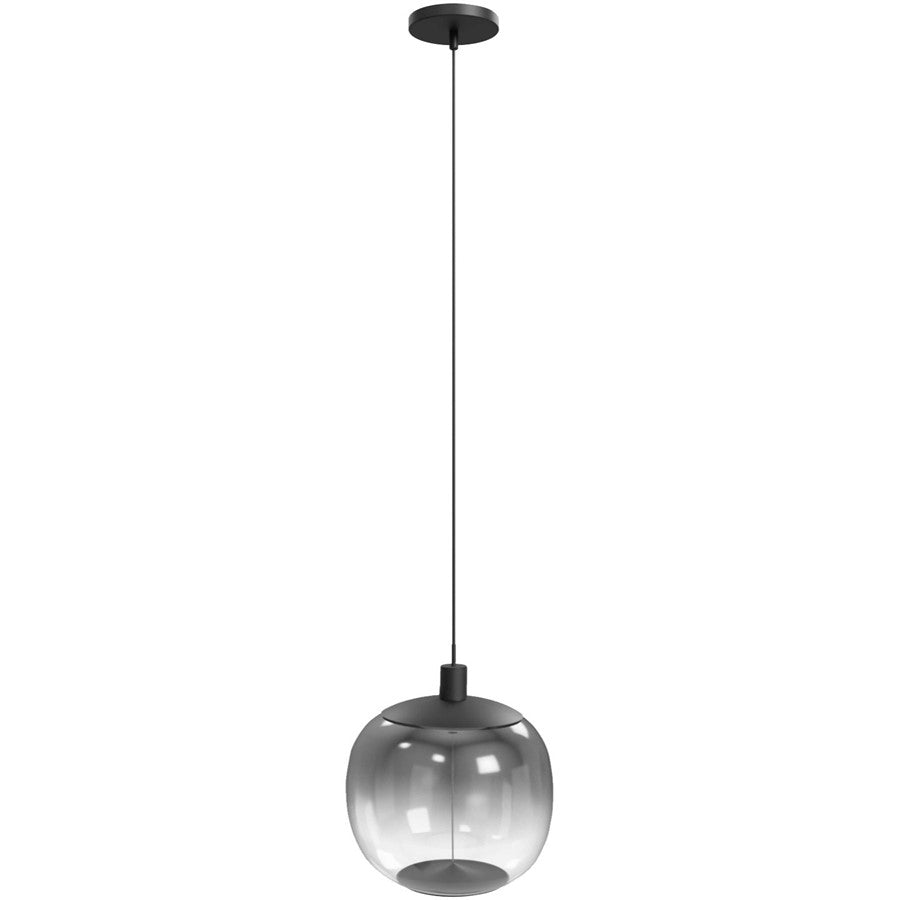 Avenue Monaco 14"H LED Pendant, Black/Smoked Acrylic Globe