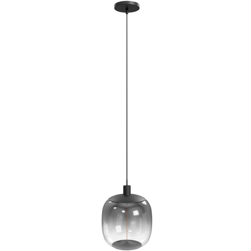 Avenue Lighting Monaco 1 Light 12" Pendant, Black/Smoky