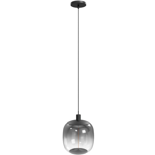 Avenue Lighting Monaco 1 Light 12" Pendant, Black+Smoky - HF9171-BK