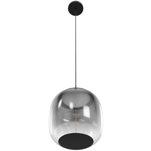 Avenue Lighting Monaco 1 Light 12" Pendant, Black/Smoky