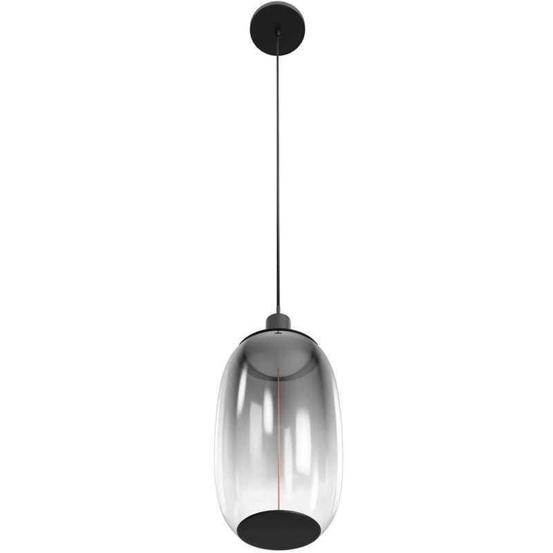 Avenue Lighting Monaco 1 Light 15" Pendant, Black+Smoky - HF9172-BK