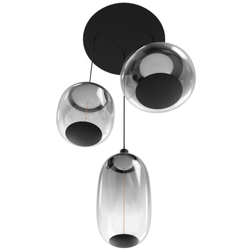Avenue Lighting Monaco 3Lt 180" Pendant, Black /Gradient Smoke