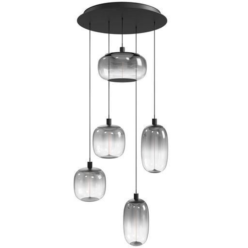Avenue Lighting Monaco 5Lt 180" Pendant, Black /Gradient Smoke - HF9175-BK