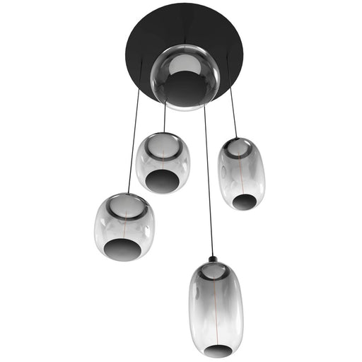 Avenue Lighting Monaco 5Lt 180" Pendant, Black /Gradient Smoke
