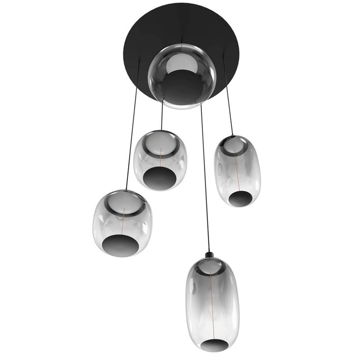 Avenue Lighting Monaco 5Lt 180" Pendant, Black /Gradient Smoke