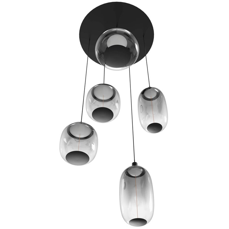 Avenue Lighting Monaco 5Lt 180" Pendant, Black /Gradient Smoke - HF9175-BK