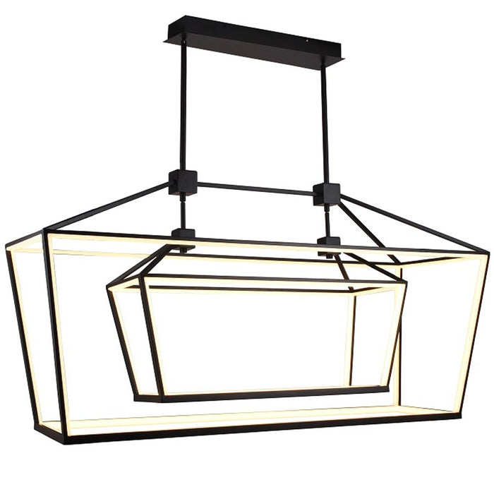 Avenue Lighting Park Ave. LED 54" Linear Double Cage Pendant, Black - HF9413-BLK