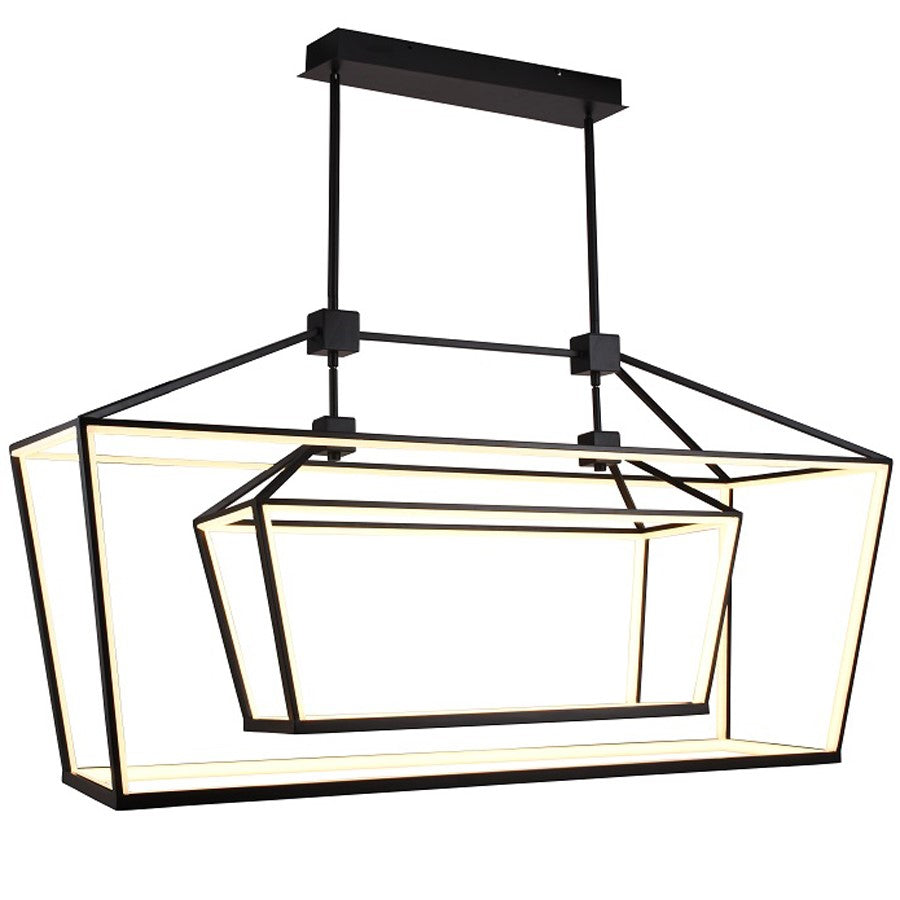 Avenue Lighting Park Ave. LED 54" Linear Double Cage Pendant, Black - HF9413-BLK