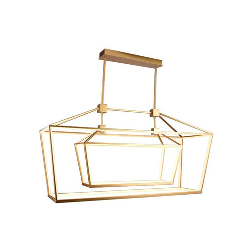 Avenue Lighting Park Ave. LEDLt 54" Linear Dbl Cage Pendant, Gold - HF9413-GLD