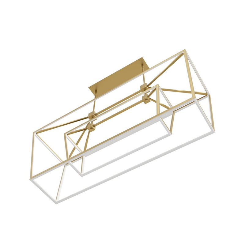 Avenue Lighting Park Ave. LEDLt 54" Linear Dbl Cage Pendant, Gold - HF9413-GLD