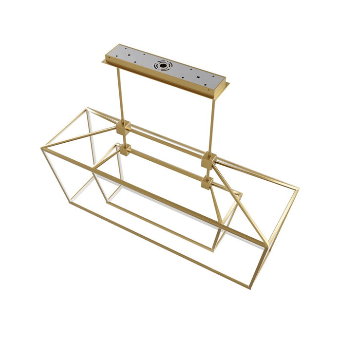 Avenue Lighting Park Ave. LEDLt 54" Linear Dbl Cage Pendant, Gold