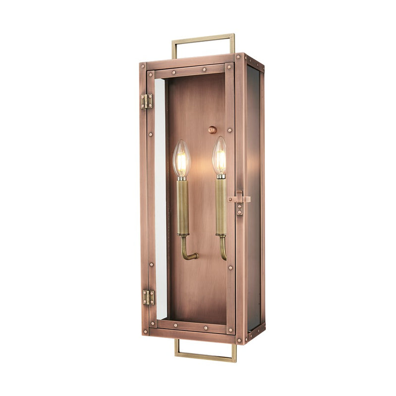 Acclaim Lighting 2Lt 24" Oudoor Wall Mount, Antique Copper/Brass/Clear