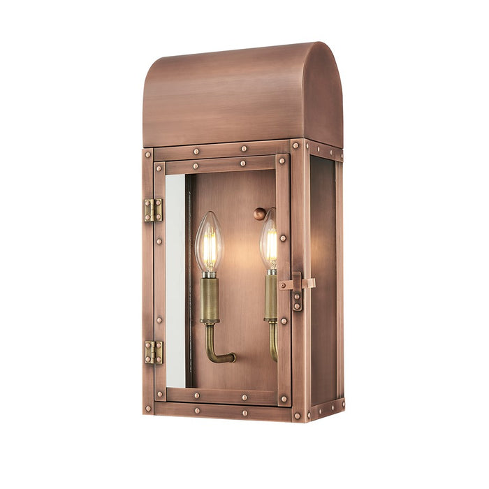 Acclaim Lighting 2 Light 17" Oudoor Wall Mount, Antique Copper/Clear