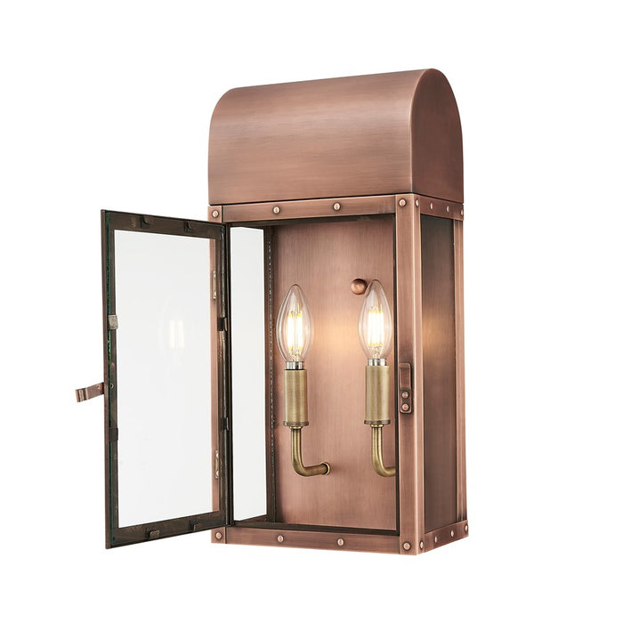 Acclaim Lighting 2 Light 17" Oudoor Wall Mount, Antique Copper/Clear