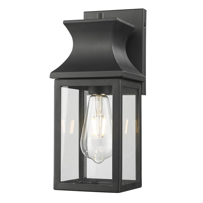 Acclaim Lighting 1 Light 14" Oudoor Wall Mount, Matte Black/Clear