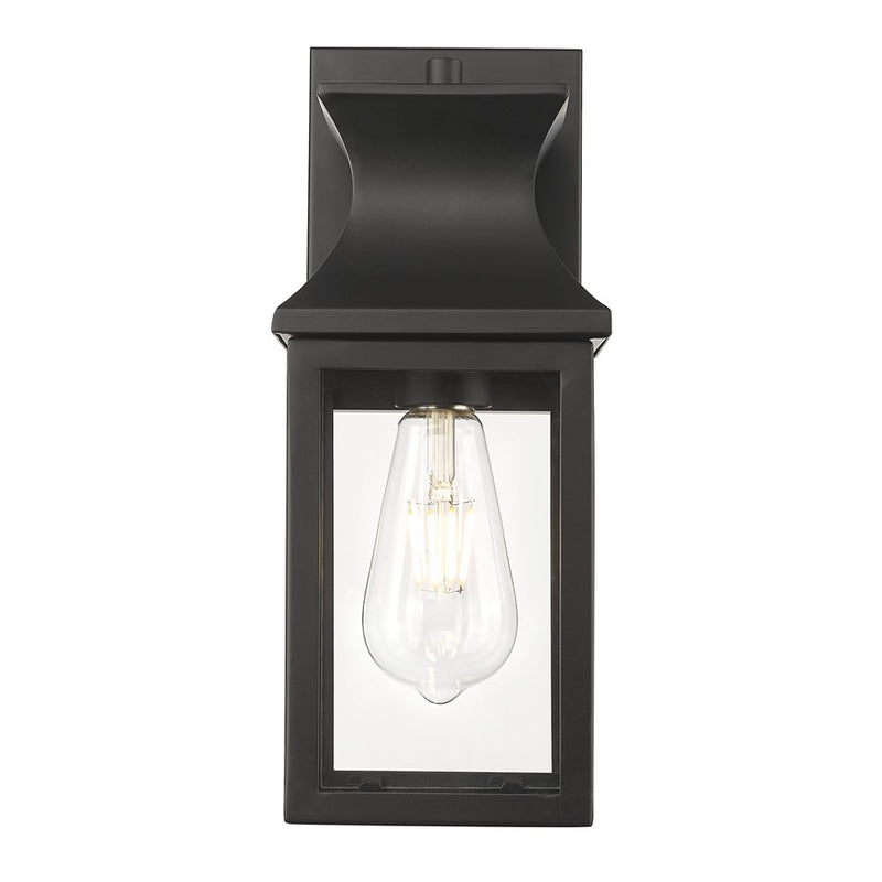 Acclaim Lighting 1 Light 14" Oudoor Wall Mount, Matte Black/Clear