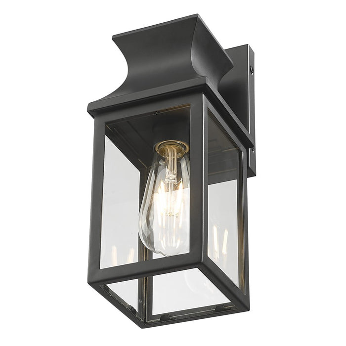 Acclaim Lighting 1 Light 14" Oudoor Wall Mount, Matte Black/Clear