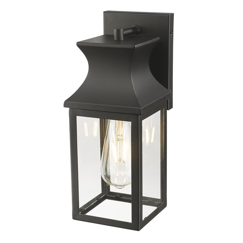Acclaim Lighting 1 Light 14" Oudoor Wall Mount, Matte Black/Clear