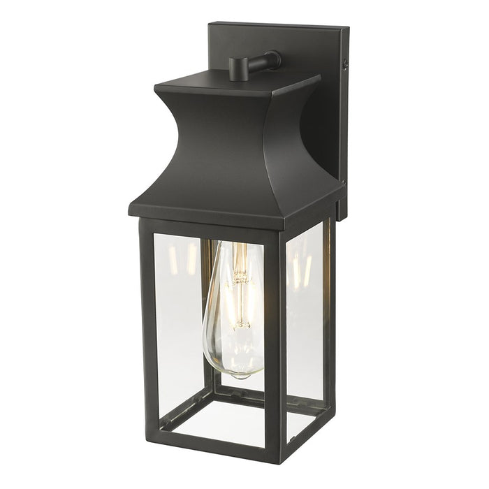 Acclaim Lighting 1 Light 14" Oudoor Wall Mount, Matte Black/Clear